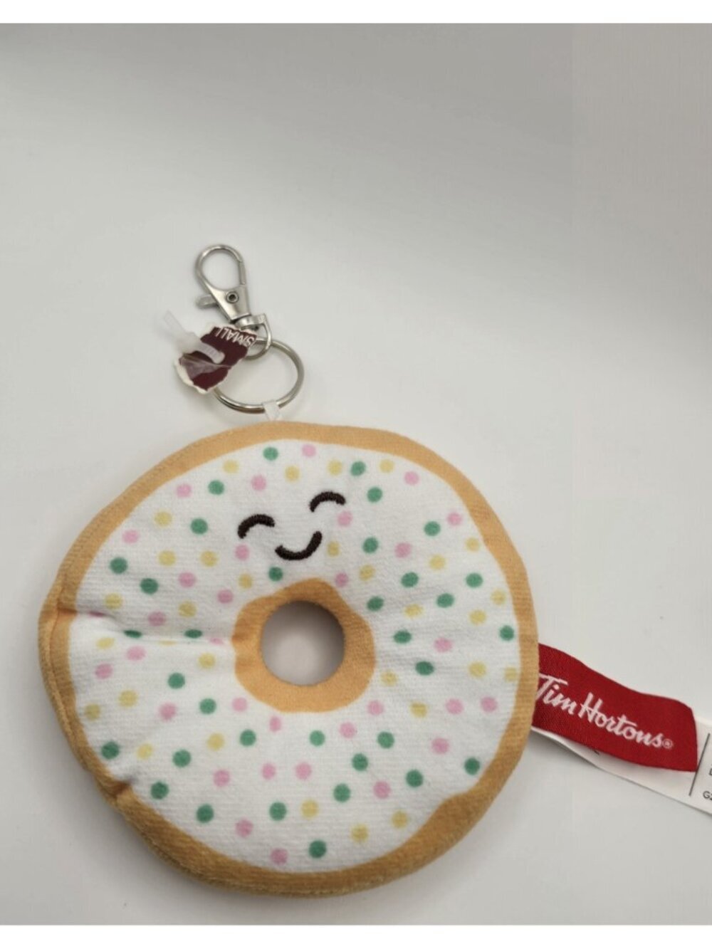 Tim Hortons Bag Charm Plush Sprinkle Vanilla Donut 2024 Canadian Exclusive